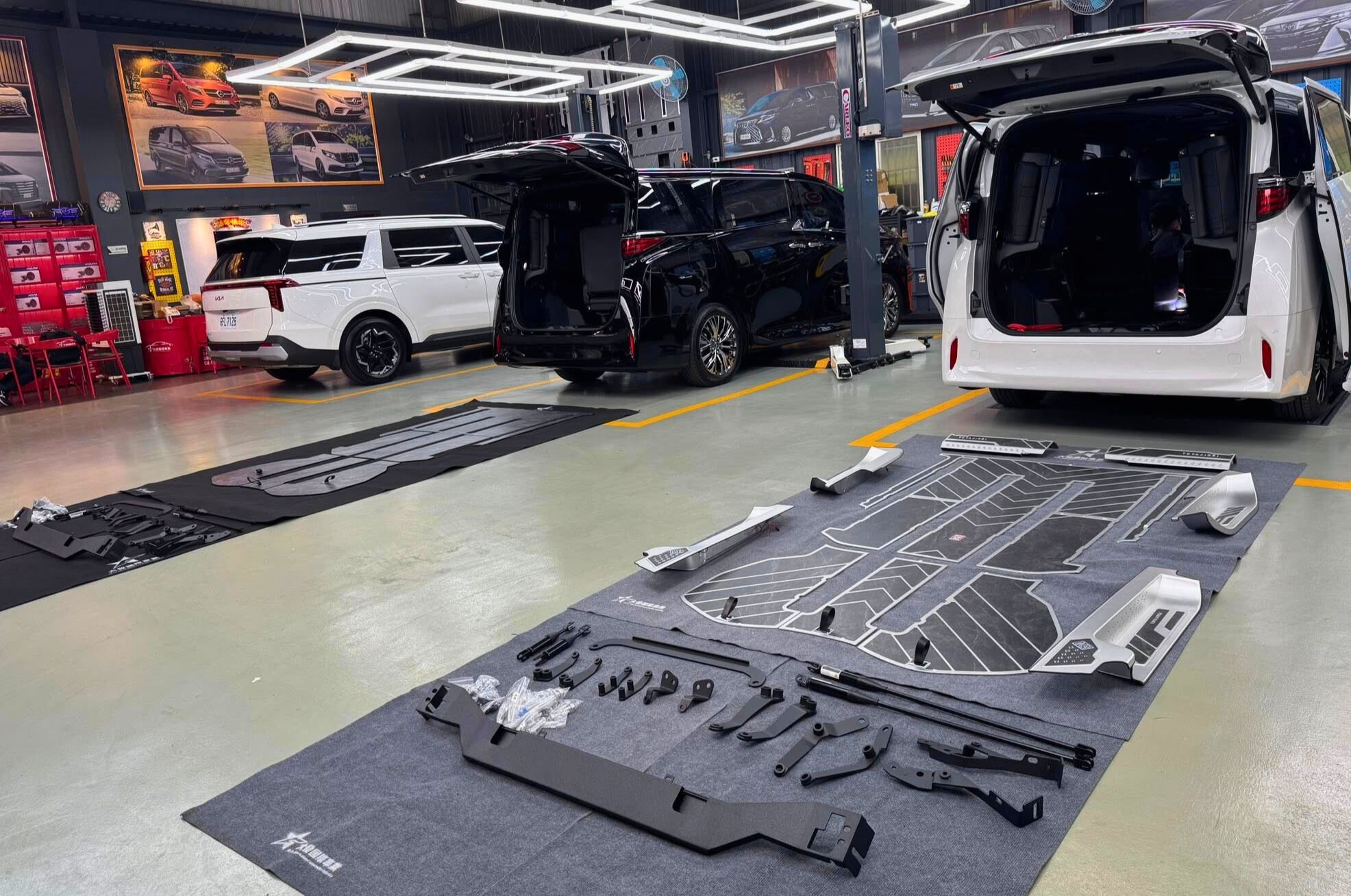 Alphard底盤阻尼拉桿加後防撞梁施工